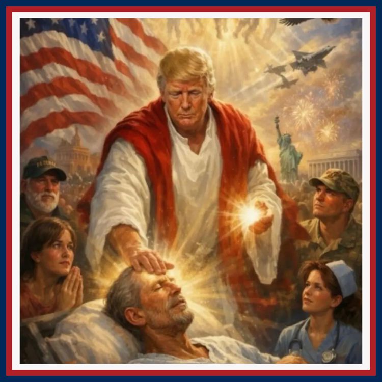 cover art for Trump's blockade, AI Jesus and JD Vance's soul