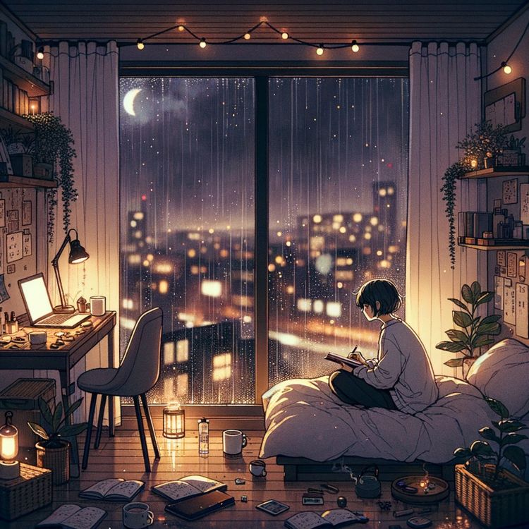 cover art for Guided Meditation with Rain on Windows for Deep Sleep