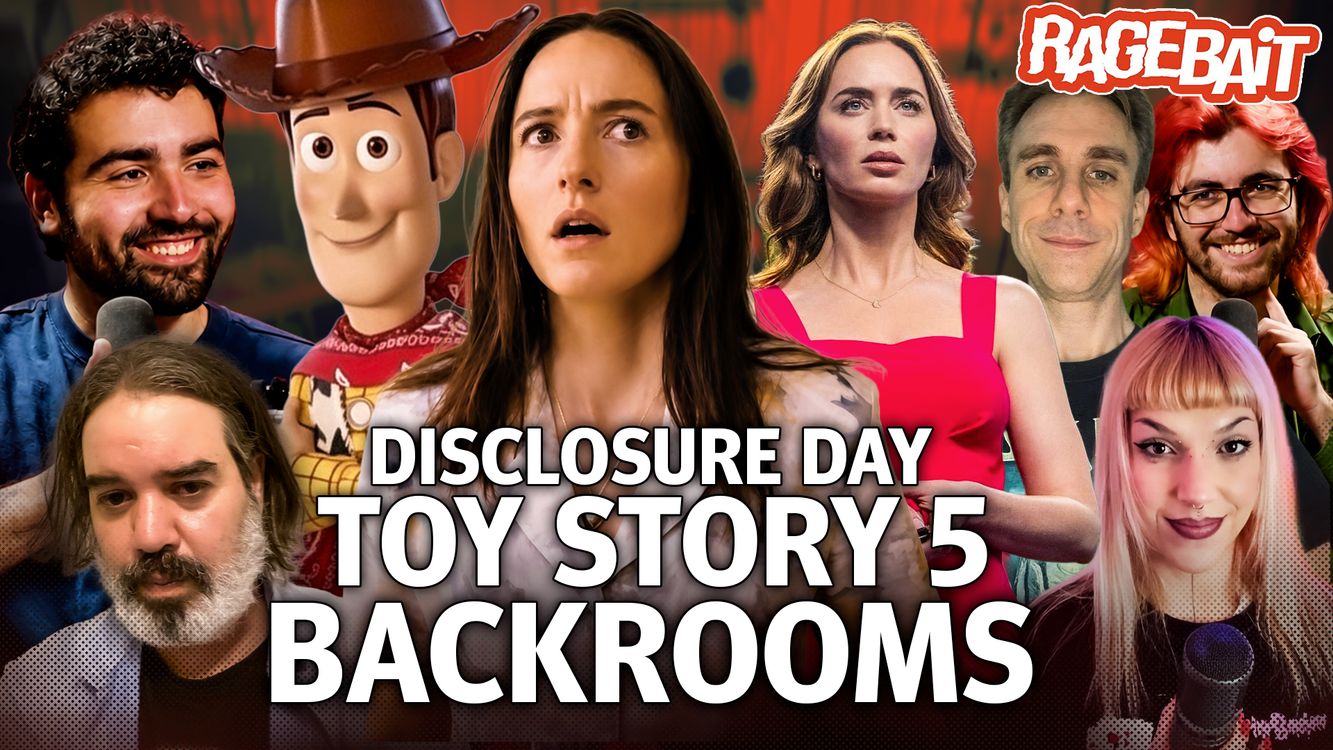 cover art for RAGEBAIT critique Backrooms, Toy Story 5, Disclosure Day...
