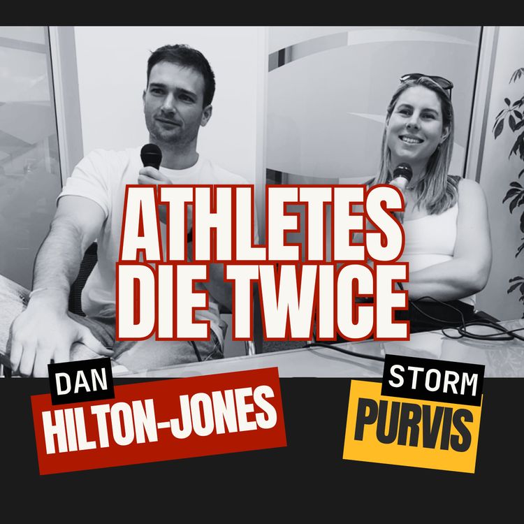 cover art for Athletes Die Twice with Dan Hilton Jones and Storm Purvis.