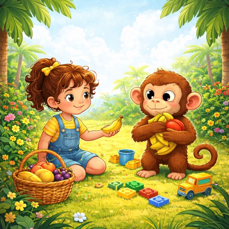 cover art for Maddie and the Monkey Who Would Not Share