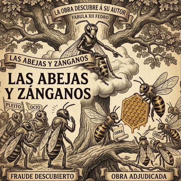 cover art for Las abejas y zánganos, siendo juez la avispa ✍ Fábuda de Fedro
