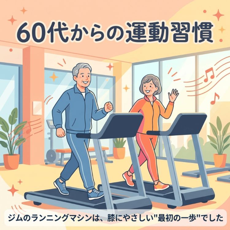 cover art for 【60代からの運動習慣】ジムのランニングマシンは、膝にやさしい"最初の一歩"でした