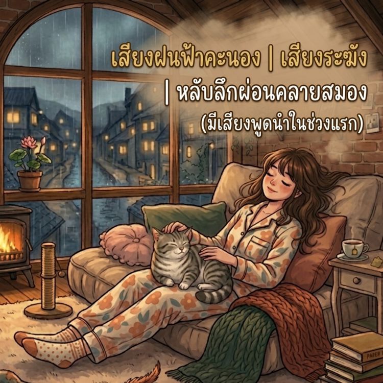 cover art for เสียงฝนฟ้าคะนอง | เสียงระฆัง | หลับลึกผ่อนคลายสมอง (มีเสียงพูดนำในช่วงแรก)