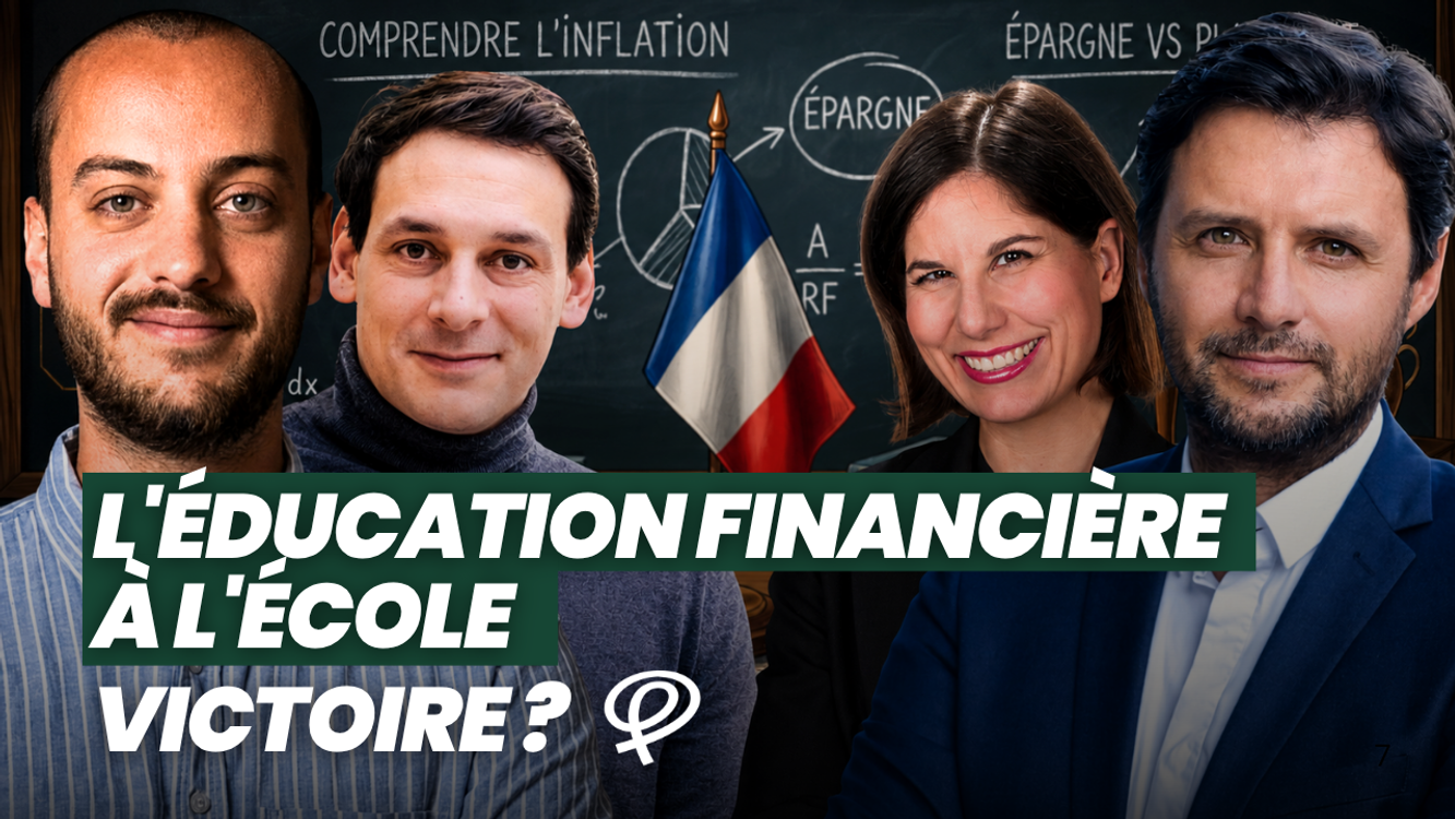 cover art for L'école peut-elle nous enseigner la finance ? Olivier Babeau, Matthias Baccino & Lorraine Goumot.