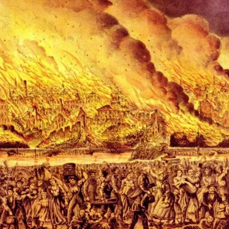 cover art for Sidequests - The Great Chicago Fire: The Cow, the Comet, and the City That Burned