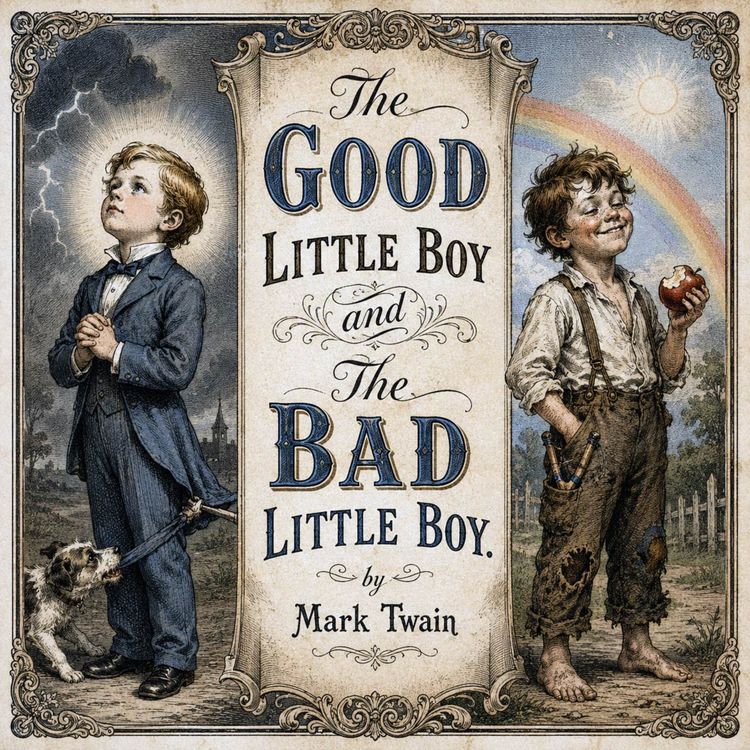 cover art for The Good Little Boy and The Bad Little Boy by Mark Twain