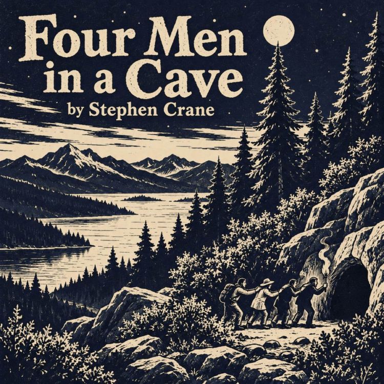 cover art for Four Men in a Cave by Stephen Crane — A Little Courage, a Lot of Bravado, and Something in the Dark