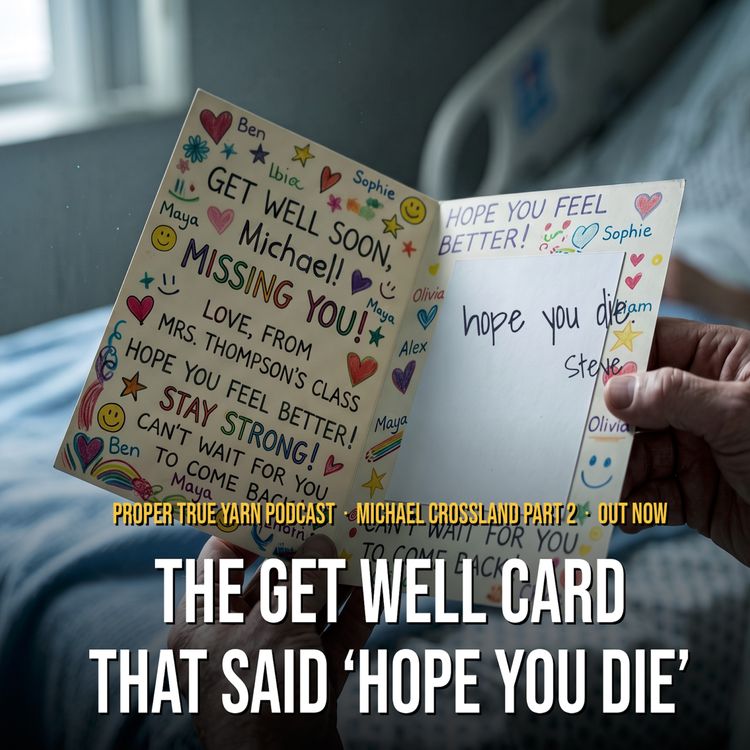 cover art for "Hope you die" inside a get well card